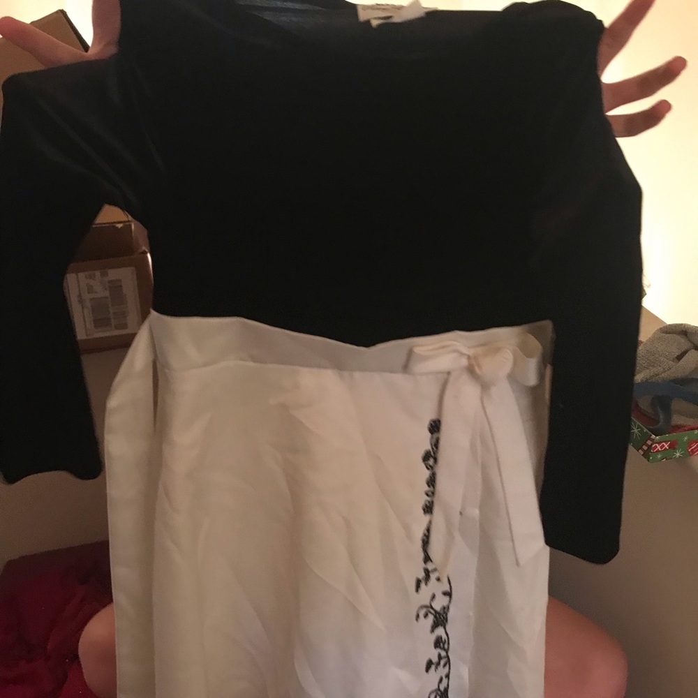Girls black and white formal dress